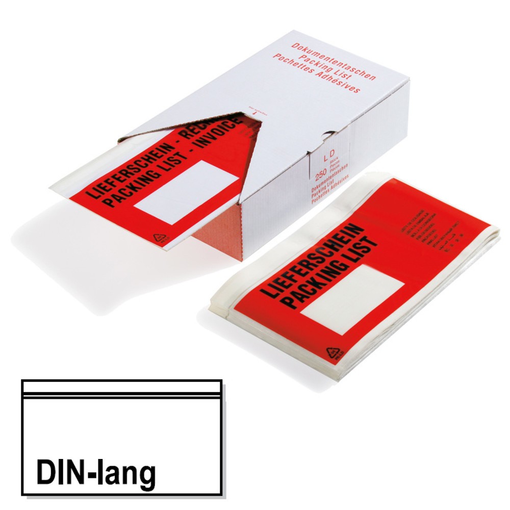 Image of  1 VE = 1000 StkDokumententasche Premium, DIN lang, ohne Aufdruck, ca. 240x110 mm, 1 VE = 1000 Stk Dokumententasche Premium, DIN lang, ohne Aufdruck, ca. 240x110 mm, 1 VE = 1000 Stk