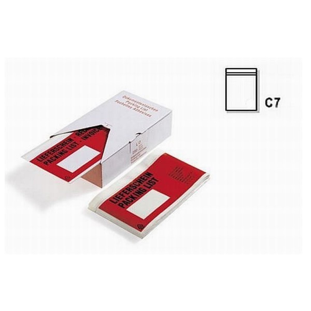 Image of  1 VE = 2000 StkDokumententaschen, 90 x 118 mm, DIN C7, ohne Druck, 1 VE = 2000 Stk Dokumententaschen, 90 x 118 mm, DIN C7, ohne Druck, 1 VE = 2000 Stk