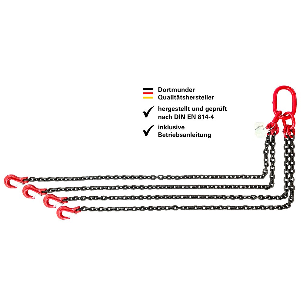 Image of  In mehreren Längen-Ausführungen erhältlichDolezych DoKett Anschlagkette, 4-strängig, Nenndicke 8 mm, Länge 1 m Dolezych DoKett Anschlagkette, 4-strängig, Nenndicke 8 mm, Länge 1 m