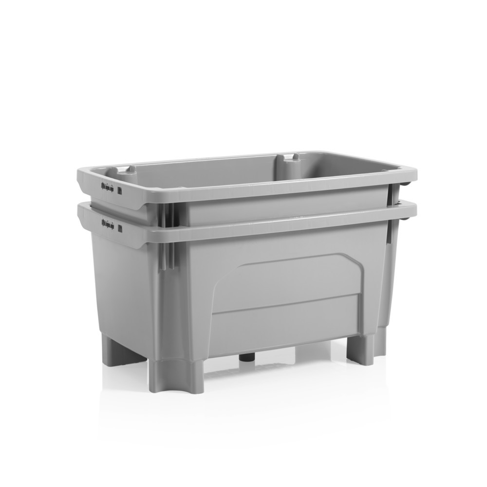 Image of Stabiles Lager- und Transporthilfsmittel Der Drehstapelbehälter CRAEMER aus lebensmittelechtem Hochdruck-Polyethylen (HDPE) ist resistent gegen Öle und Säuren und eignet sich dadurch ideal für den Einsatz in Küchen oder Lebensmittelbetrieben. Die durchdac