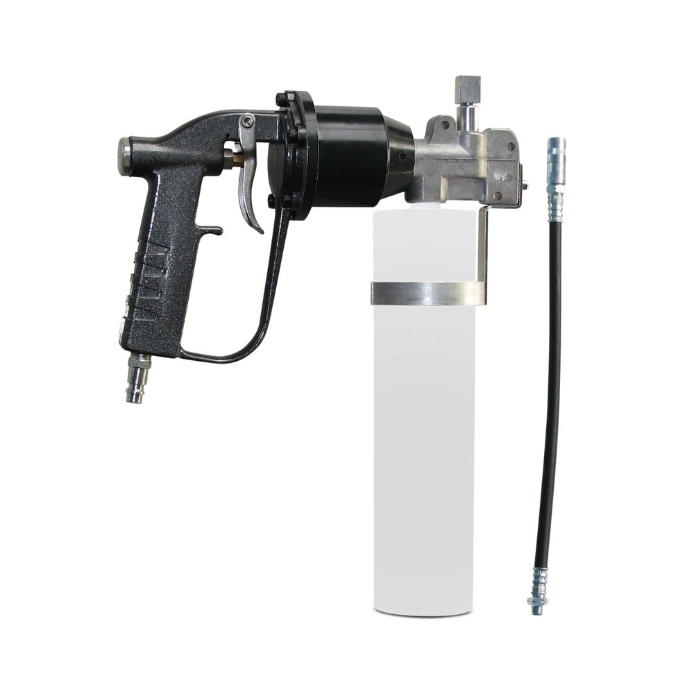Image of Pneumatisch gestützte Fettabgabe zur professionellen Verarbeitung von Schmierfett Die Druckluft-Fettpresse SAMOA-HALLBAUER DFP 500 PAT eignet sich für den professionellen Gebrauch in Handwerk und Industrie, auf dem Bau und in der Landwirtschaft. Das Werkz