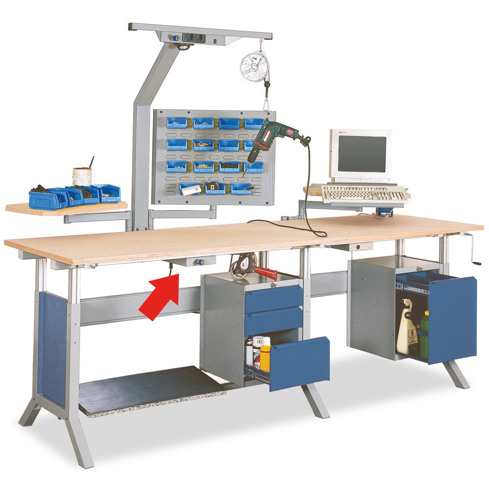 Image of  Kann wahlweise ins Aufbaugestell oder Stativ integriert werdenDruckluftverteiler für Bedrunka+Hirth Arbeitstisch mit Anschluss für Aufbaugestell Druckluftverteiler für Bedrunka+Hirth Arbeitstisch mit Anschluss für Aufbaugestell