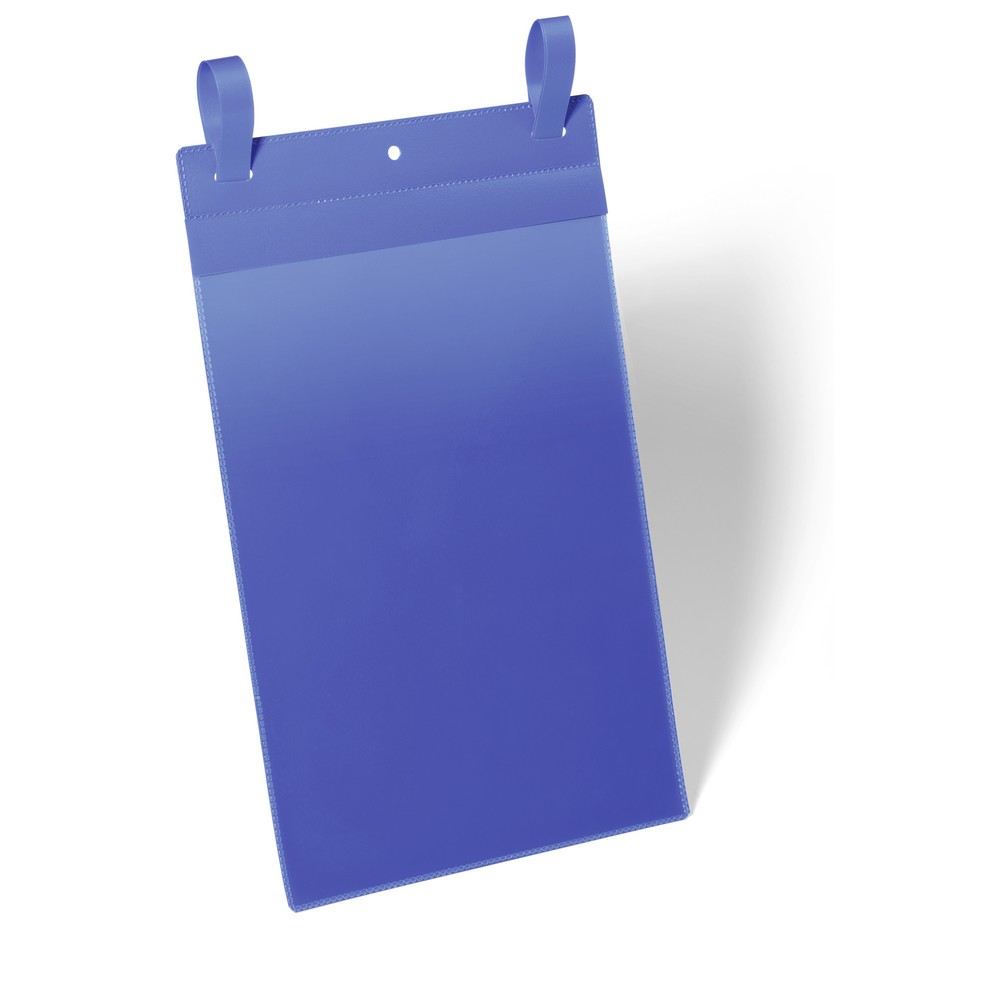 Image of  Sichttasche mit Laschen aus PP. Ideal für den dauerhaften Einsatz an Gitterboxen geeignet, da die Taschen durch die Befestigungslaschen nicht herunterfallen können. Eine sichere Befestigung wird durch pfeilförmige Laschen gewährleistet. Um Informationen 