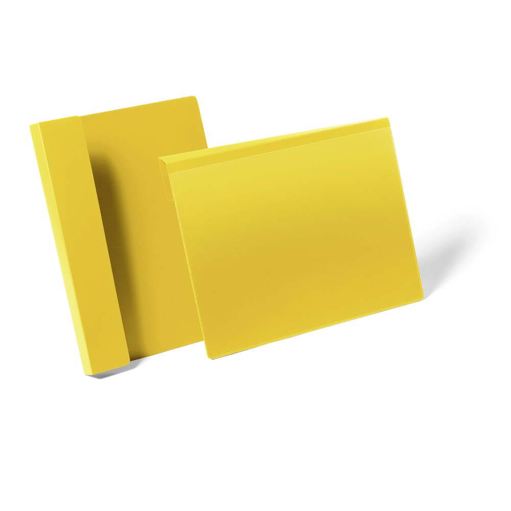 Image of  als Download-Vorlage erhältlich.DURABLE Kennzeichnungstasche mit Falz A4 quer, gelb DURABLE Kennzeichnungstasche mit Falz A4 quer, gelb