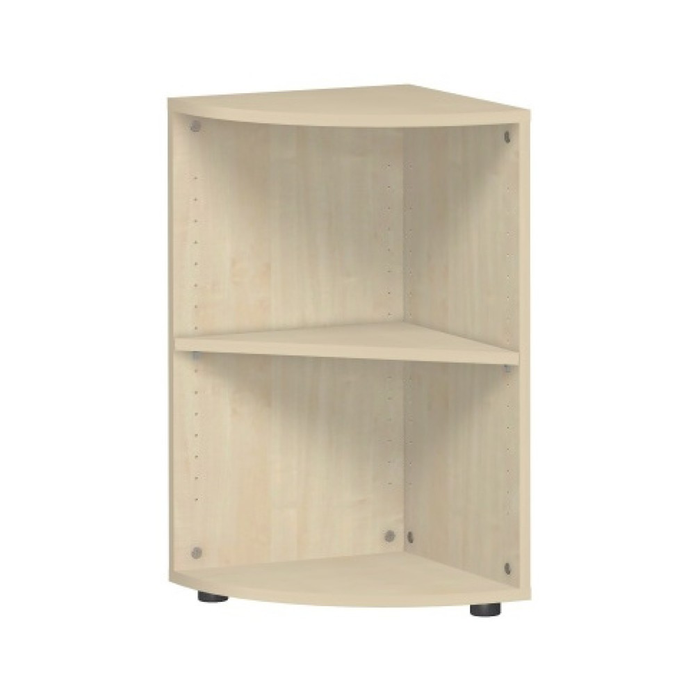 Image of  Masse H x B x T mm: 720 x 400 x 400; Rückwand Stärke mm: 3; Einlegeböden verstellbar im Rasten von mm: 32; Farbe: LichtgrauEckanstellregal Lissabon, 2 Ordnerhöhen, Ahorn Eckanstellregal Lissabon, 2 Ordnerhöhen, Ahorn