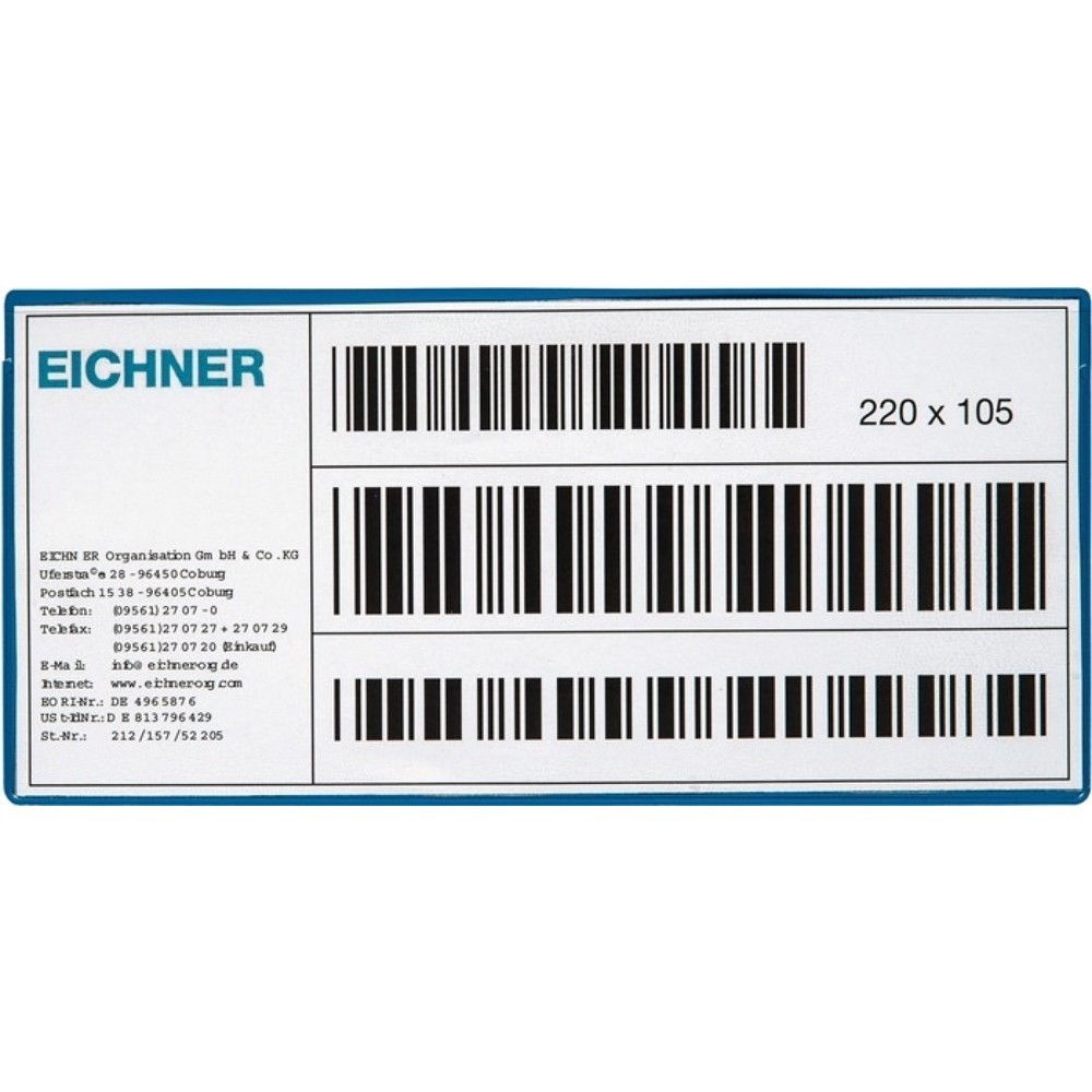 Image of  VE = 10 StückEICHNER Etikettentasche, magnetisch, B220xH105mm, 10St./Pack EICHNER Etikettentasche, magnetisch, B220xH105mm, 10St./Pack