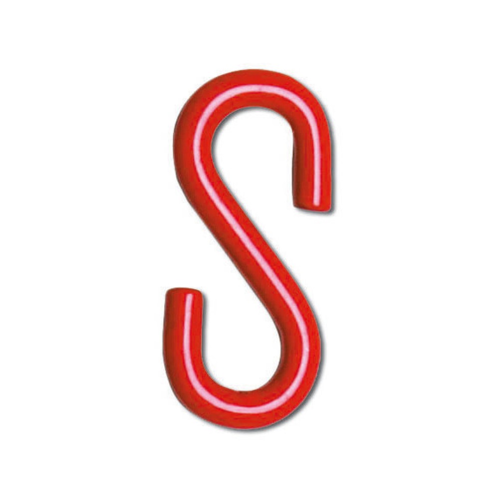 Image of  In geschlossener 6-Form für feste KettenabschnitteEinhängehaken für Sperrketten, S-Form, 10 Stk/VE, rot Einhängehaken für Sperrketten, S-Form, 10 Stk/VE, rot