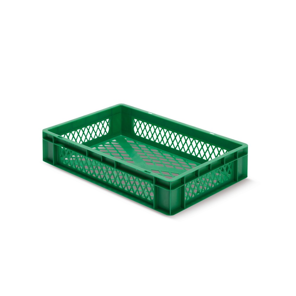 Image of Flexibel und sicher: Stapelbehälter aus Polypropylen, Wände und Böden durchbrochen Um frische Lebensmittel wie Obst und Gemüse während ihres Transports optimal aufzubewahren, braucht es einen besonders geeigneten Ladungsträger. Diese Stapelbehälter sind a