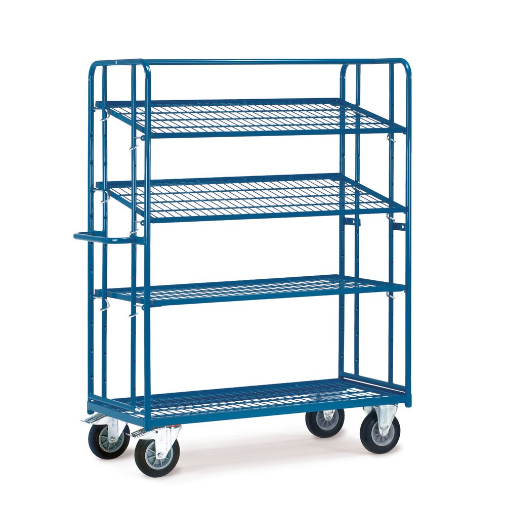 Image of Schnelles und bequemes Arbeiten mit dem Kommissionierwagen von fetra® Mit diesem Eurokasten-Etagenwagen von fetra® aus Stahlrohr-Profilstahl bewältigen Sie Ihre Kommissionierarbeiten schnell und zeitsparend. Die einzelnen Etagenböden lassen sich je nach B