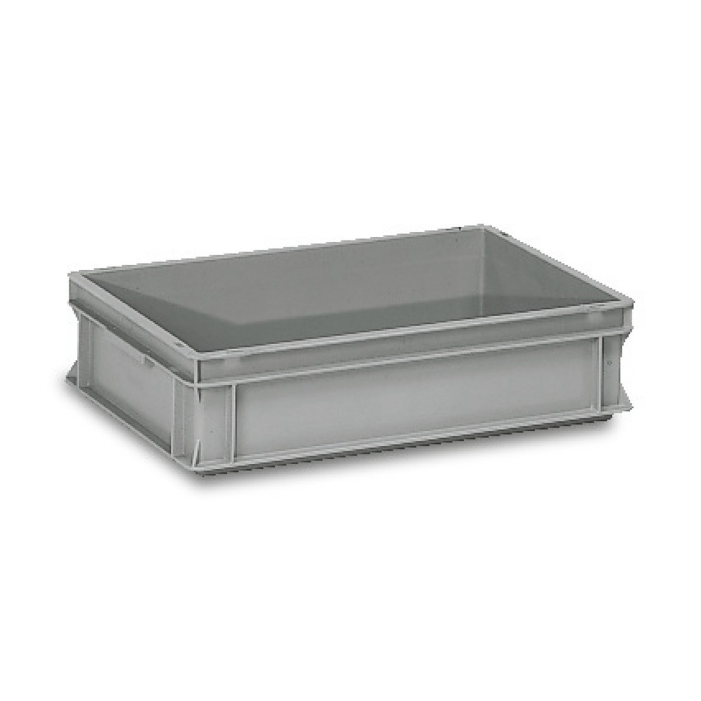 Image of Vielfältig nutzbarer Eurokasten fetra® Eurokästen sind aufgrund ihrer Form und Beschaffenheit universell einsetzbar. Das robuste und schlagfeste Polyethylen ermöglicht es Ihnen, die Kisten auch schwer beladen aufeinander zu stapeln. Der umlaufende Stapelr