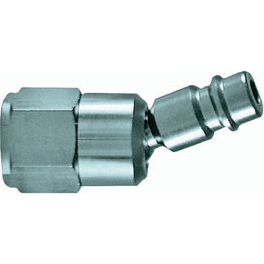 Image of  auch für schlagende Werkzeuge wie Druckluft-Schrauber oder Druckluft-Nagler geeignet!EWO Drehgelenkstecker, Aussengewinde -, Stahl vernickelt Stecker DN 7,2, Innengewinde G 3/8 ″ EWO Drehgelenkstecker, Aussengewinde, Stahl vernickelt Stecker DN 7,2, Inne