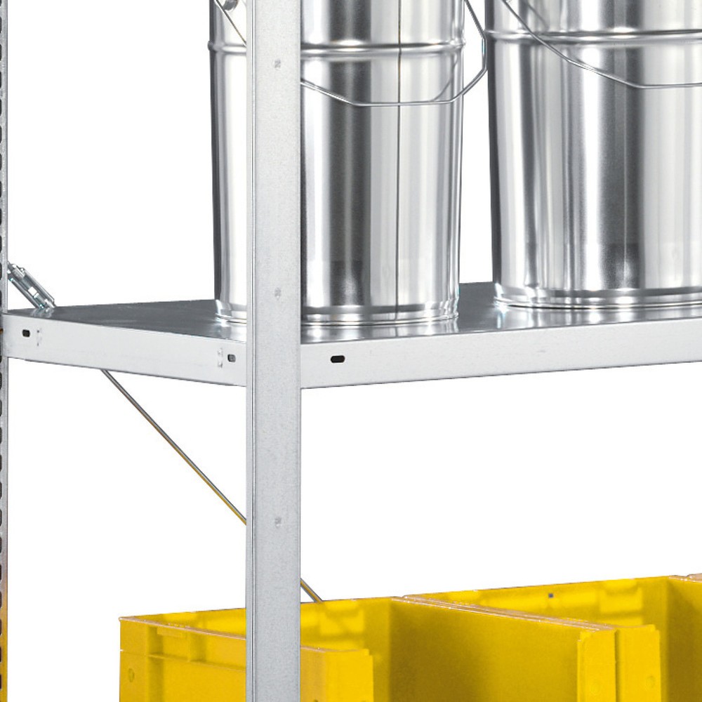 Image of  In einem Raster von 25 mm höhenverstellbarFachboden für Fachbodenregal META Stecksystem, FL 100 kg, verzinkt, BxT 1.000 x 300 mm Fachboden für Fachbodenregal META Stecksystem, FL 100 kg, verzinkt, BxT 1.000 x 300 mm