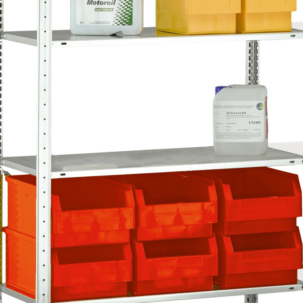 Image of  In verschiedenen Abmessungen erhältlichFachboden für Fachbodenregal SCHULTE Stecksystem, FL 150 kg, verzinkt, BxT 1.000 x 300 mm Fachboden für Fachbodenregal SCHULTE Stecksystem, FL 150 kg, verzinkt, BxT 1.000 x 300 mm