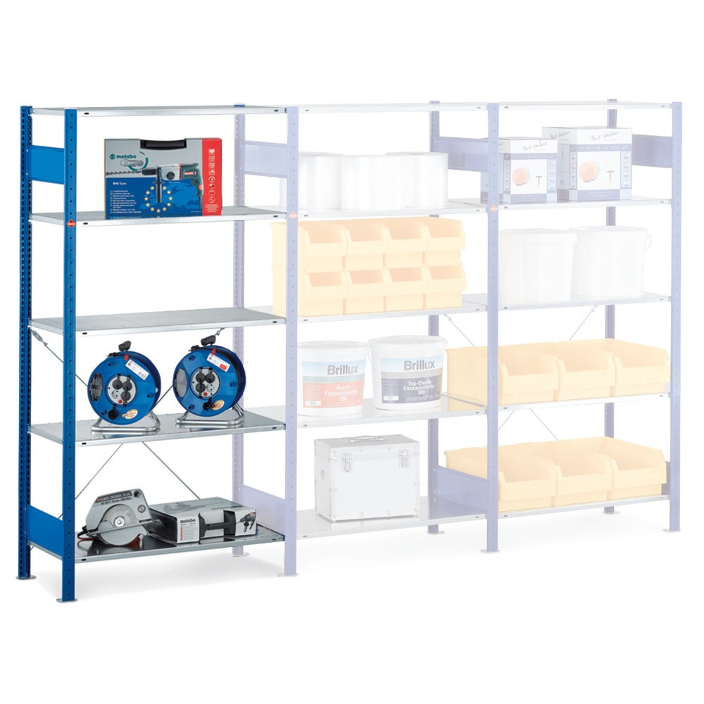 Image of Schnelle Erweiterungsmöglichkeit für bestehende Regalsysteme: das Anbaufeld zum Fachbodenregal SCHULTE Einfache Fachbodenregale bilden in zahlreichen Unternehmen die Grundlage jedes Lagersystems. Sie können mit ihren zahlreichen Variationen individuell an