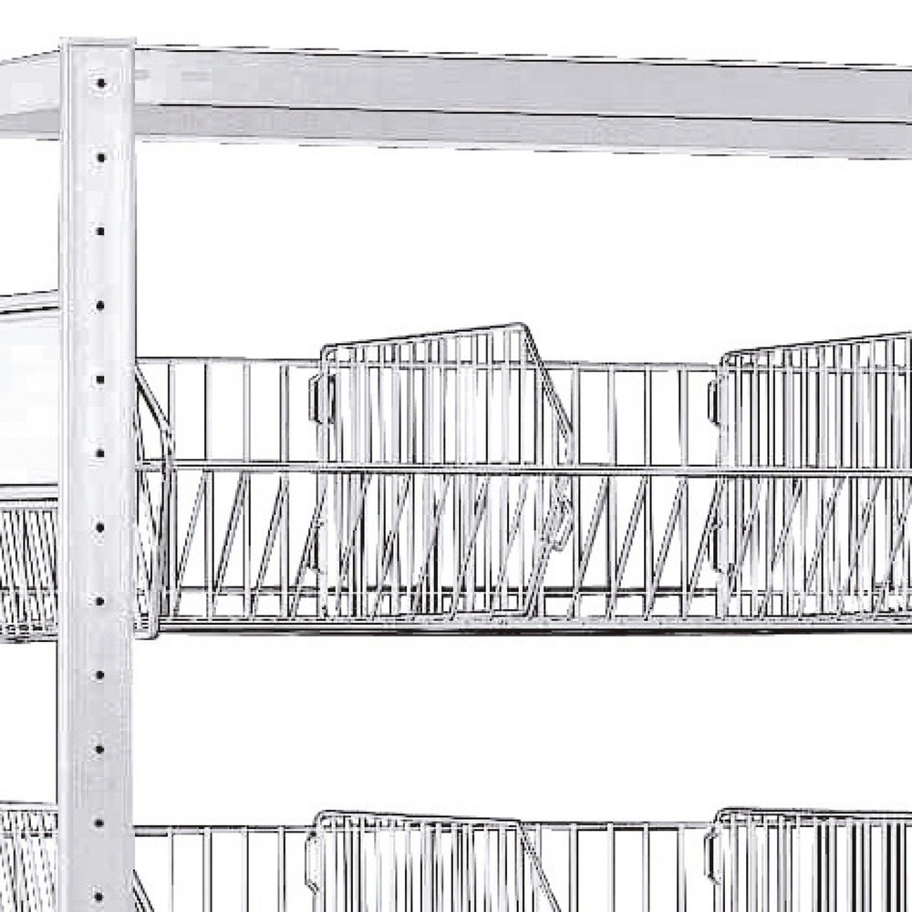 Image of  Höhenverstellbar im Abstand von 25 mm, inkl. 4 UniversalträgerFachkorbebene für Fachbodenregal SCHULTE mit grobmaschigen Körben, BxT 1.000 x 500 mm Fachkorbebene für Fachbodenregal SCHULTE mit grobmaschigen Körben, BxT 1.000 x 500 mm