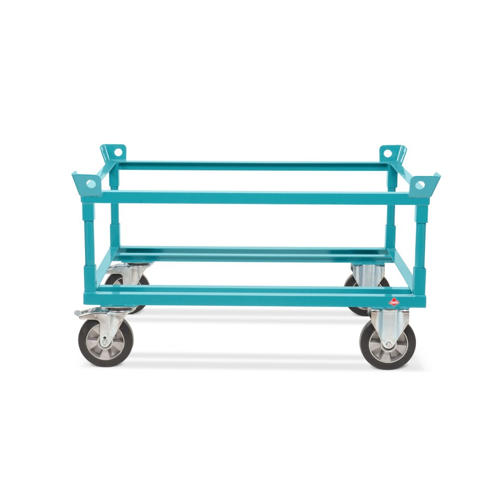 Image of Fahrgestell für Europaletten oder Gitterboxen Dank der Schweisskonstruktion aus pulverbeschichtetem Stahl verfügt das Fahrgestell Ameise®, mit Fangecken, Ladehöhe 650 mm über eine hohe Tragkraft. Es eignet sich für Europaletten oder Gitterboxen und ist mi