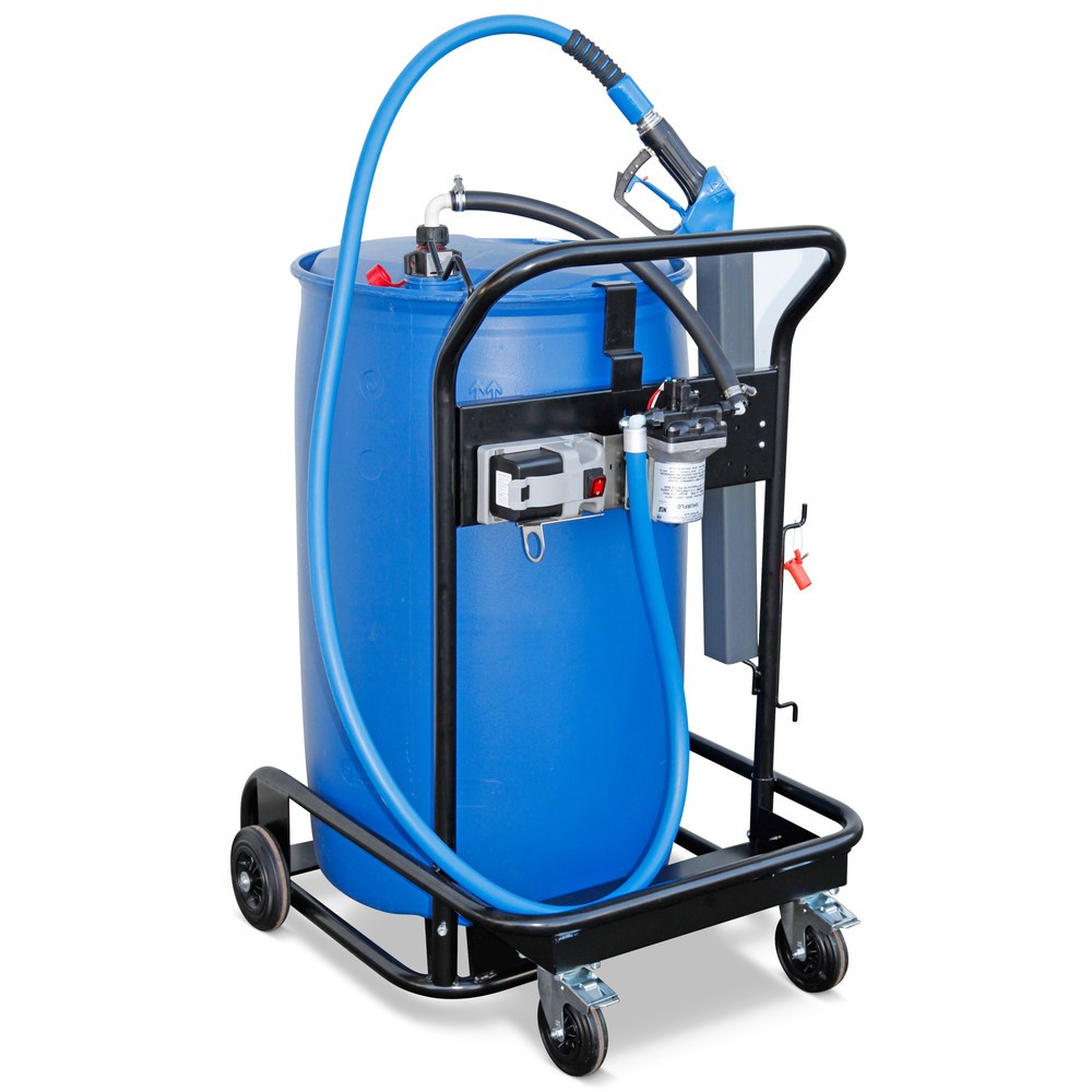 Image of Flexibel einsetzbare Tankanlage für AdBlue®-Kraftstoffzusatz Mit dem Fass-Trolley CarPRO für AdBlue® können Sie eine grosse Menge AdBlue®-Kraftstoffzusatz mobil verwenden. Ausgestattet ist der Fass-Trolley CarPRO für AdBlue® mit einer akkubetriebenen 12 V