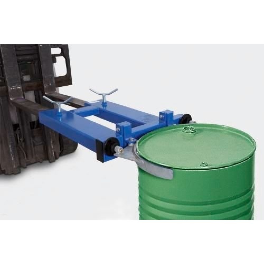 Image of  Mit robuster Pulverbeschichtung in Blau (RAL 5010)Fassklammer SK-S, für 1x 200-/220-Liter-Fass, Gabeltaschenabstand 205 mm Fassklammer SK-S, für 1x 200-/220-Liter-Fass, Gabeltaschenabstand 205 mm