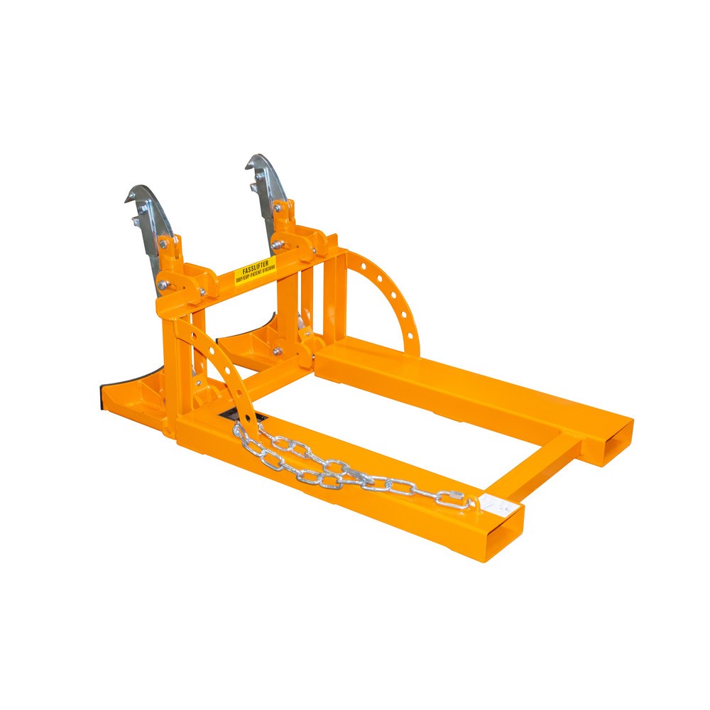 Image of Stapler-Fassgreifer mit hoher Klemmkraft zum Transportieren von gefüllten 60-l-Stahl-Spundfässern Der Fasslifter RS erleichtert Ihnen den Transport von gefüllten 60-l-Stahl-Spundfässern. Die stabile Stahlschweisskonstruktion mit serienmässig verzinkter Gr