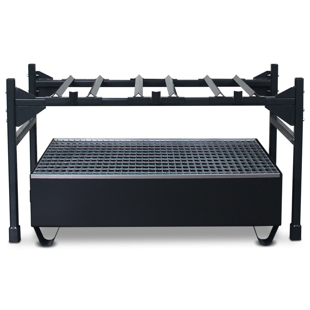 Image of Fassregal SAMOA-HALLBAUER, inkl. Auffangwanne – Zur sicheren Lagerung von Gefahrstoffen Mit dem Fassregal SAMOA-HALLBAUER, inkl. Auffangwanne erwerben Sie eine besonders stabile Lösung zur sicheren Lagerung von 3 x 60 l oder 2 x 200 l Fässern. Dank 3 vers