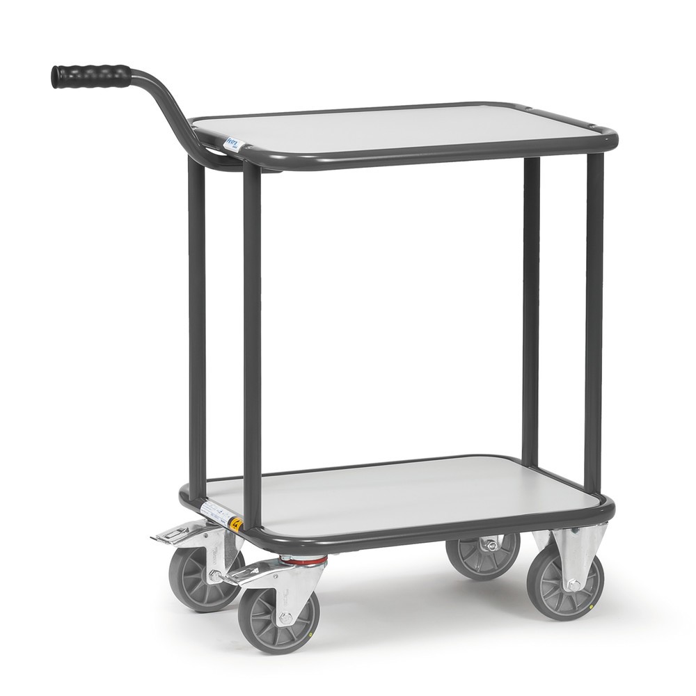 Image of Wendiger Griff-Wagen zum Transportieren von empfindlichen Elektronikprodukten Schützen Sie empfindliche Elektronikprodukte vor Beschädigung durch elektrostatische Aufladung: mit dem fetra® ESD-Griffroller. Die Stahl-Schweisskonstruktion mit elektrostatisc