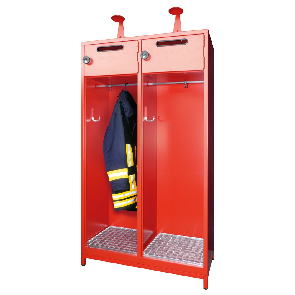 Image of  Masse H x B x T mm: 1850 x 830 x 500; Farbe: Feuerwehrrot RAL 3000Feuerwehrschrank PAVOY mit Niveauausgleich + Etikettenrahmen, HxBxT 1.850 x 1.230 x 500 mm Feuerwehrschrank PAVOY mit Niveauausgleich + Etikettenrahmen, HxBxT 1.850 x 1.230 x 500 mm
