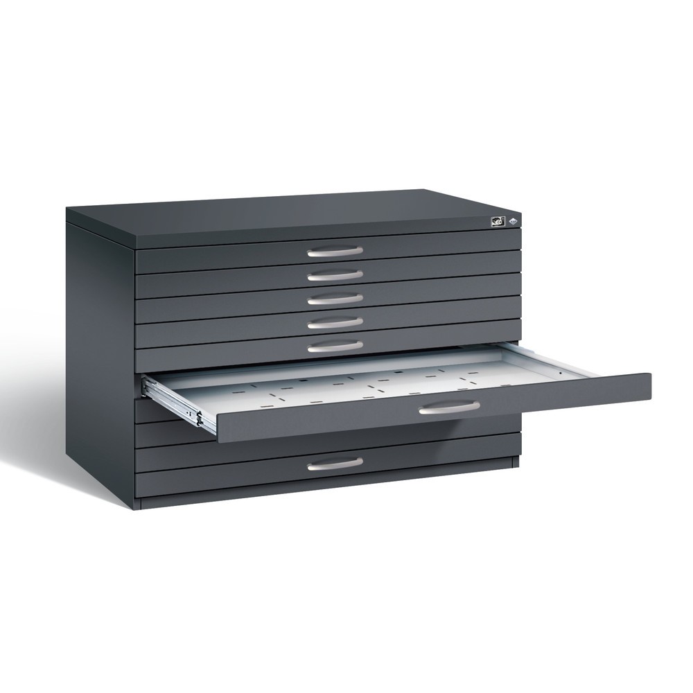 Image of Schubladenschränke für die fachgerechte Aufbewahrung flacher, grossformatiger Materialien Dieser Schrank mit Flachablage dient grossformatigen Papierbögen und anderen flachen Gegenständen als schonende und funktionale Vorrichtung zur Aufbewahrung. Wir bie