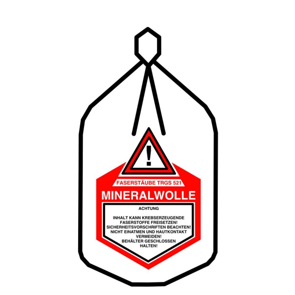 Image of  Mit und ohne Beschichtung erhältlichFlachsack Mineralwolle, mit Kordel und Verschlussband Flachsack Mineralwolle, mit Kordel und Verschlussband