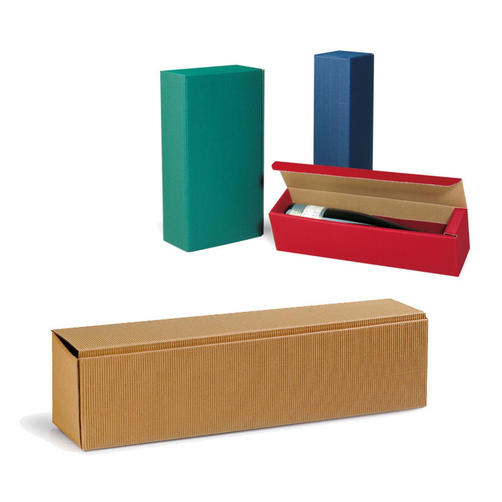 Image of  Für unterschiedliche Flaschenhöhen geeignetFlaschen-Präsentkarton 1er, 385 x 92 x 96 mm, natur, offene Welle Flaschen-Präsentkarton 1er, 385 x 92 x 96 mm, natur, offene Welle