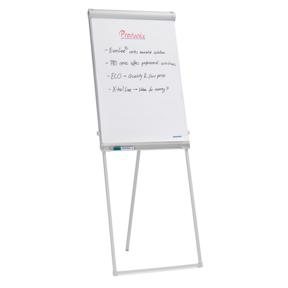 Image of Solides Standard-Flipchart BASIC für vielfältige Einsätze Diese Stelltafel ist ideal für Präsentationen und Brainstormings im Büro geeignet. Sie können sie mit alle gängigen Flipchart-Blöcken nutzen. Alternativ lässt sie sich auch mit Tafelschreibern besc