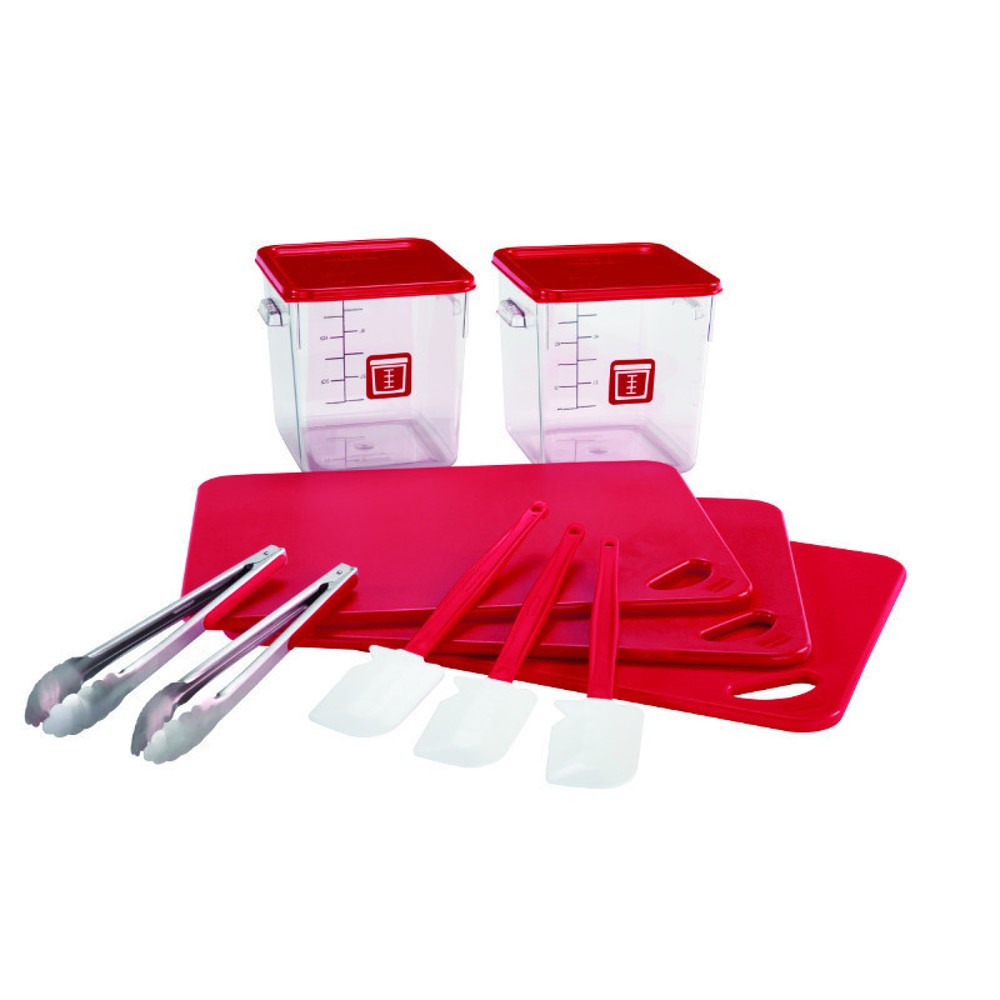 Image of  Inklusive Umsetzungsleitfaden und Schulungs-PosterFoodservice-Set, 12-teilig, rot Foodservice-Set, 12-teilig, rot