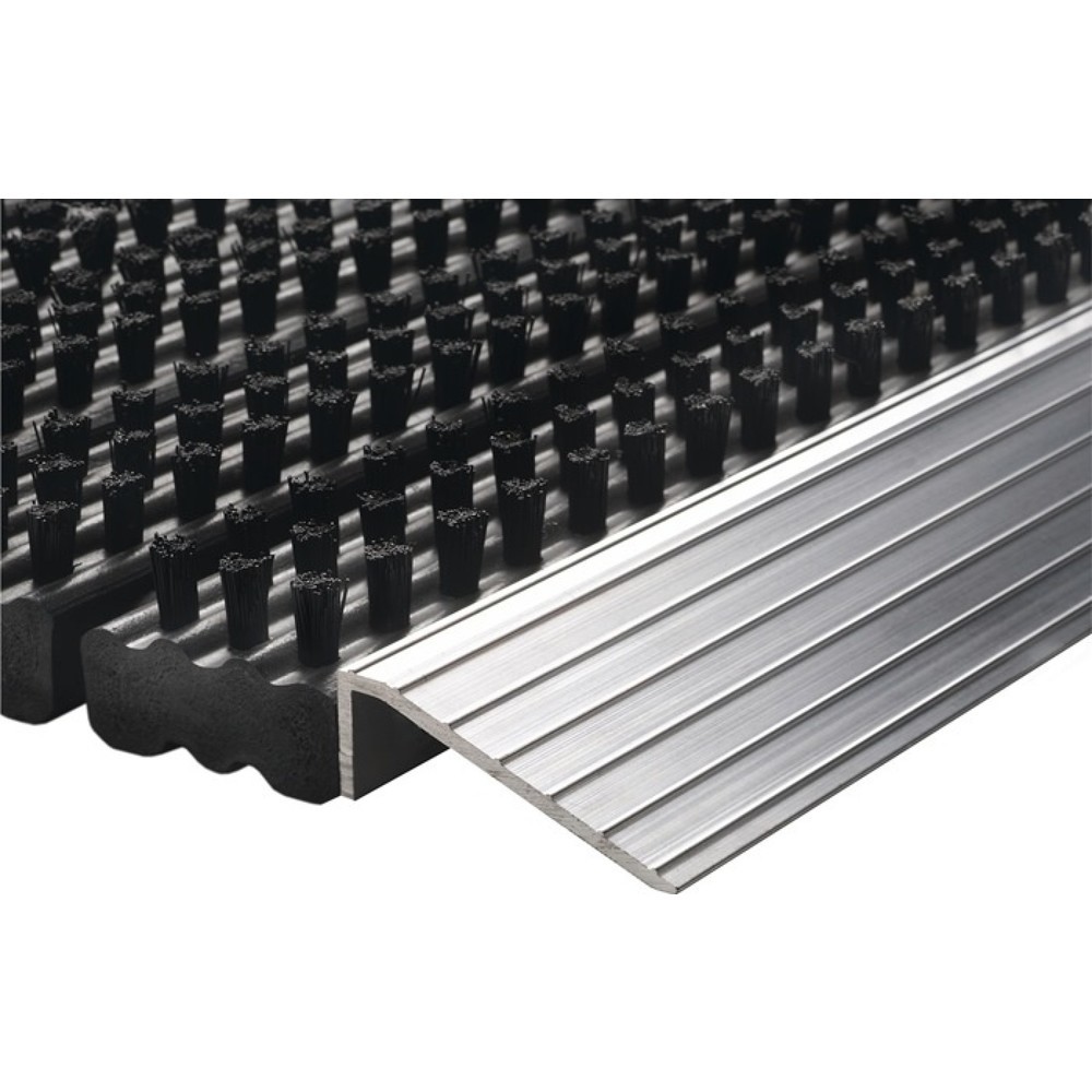 Image of  Ausführung: Alu-AnlaufkanteFussmatte Alu-Anlaufkante, L430xB750xS22mm, schwarz/silber PP/Alu Fussmatte Alu-Anlaufkante, L430xB750xS22mm, schwarz/silber PP/Alu