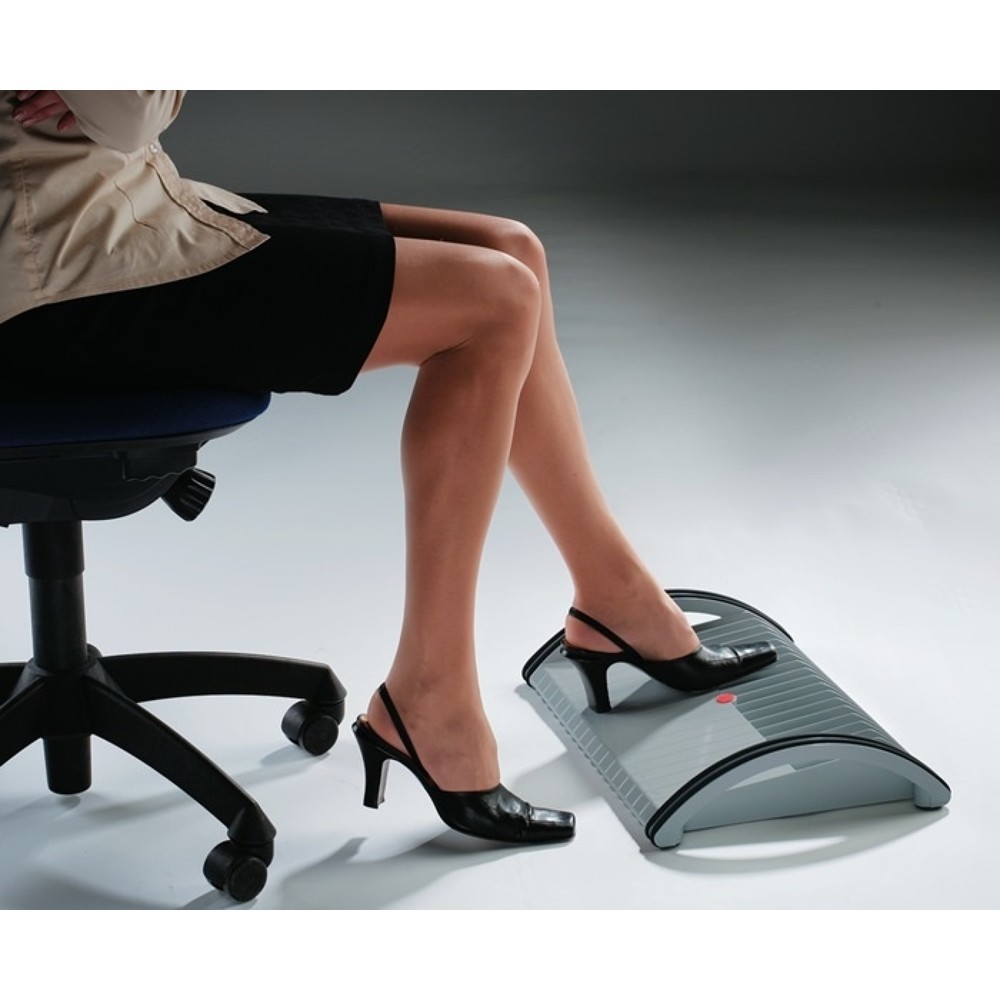 Image of  die eine Seite mit fester Schrägstellung, die andere Seite mit stufenloser WippfunktionFussstütze, grau B485xT345xH100 mm Fussstütze, grau B485xT345xH100 mm