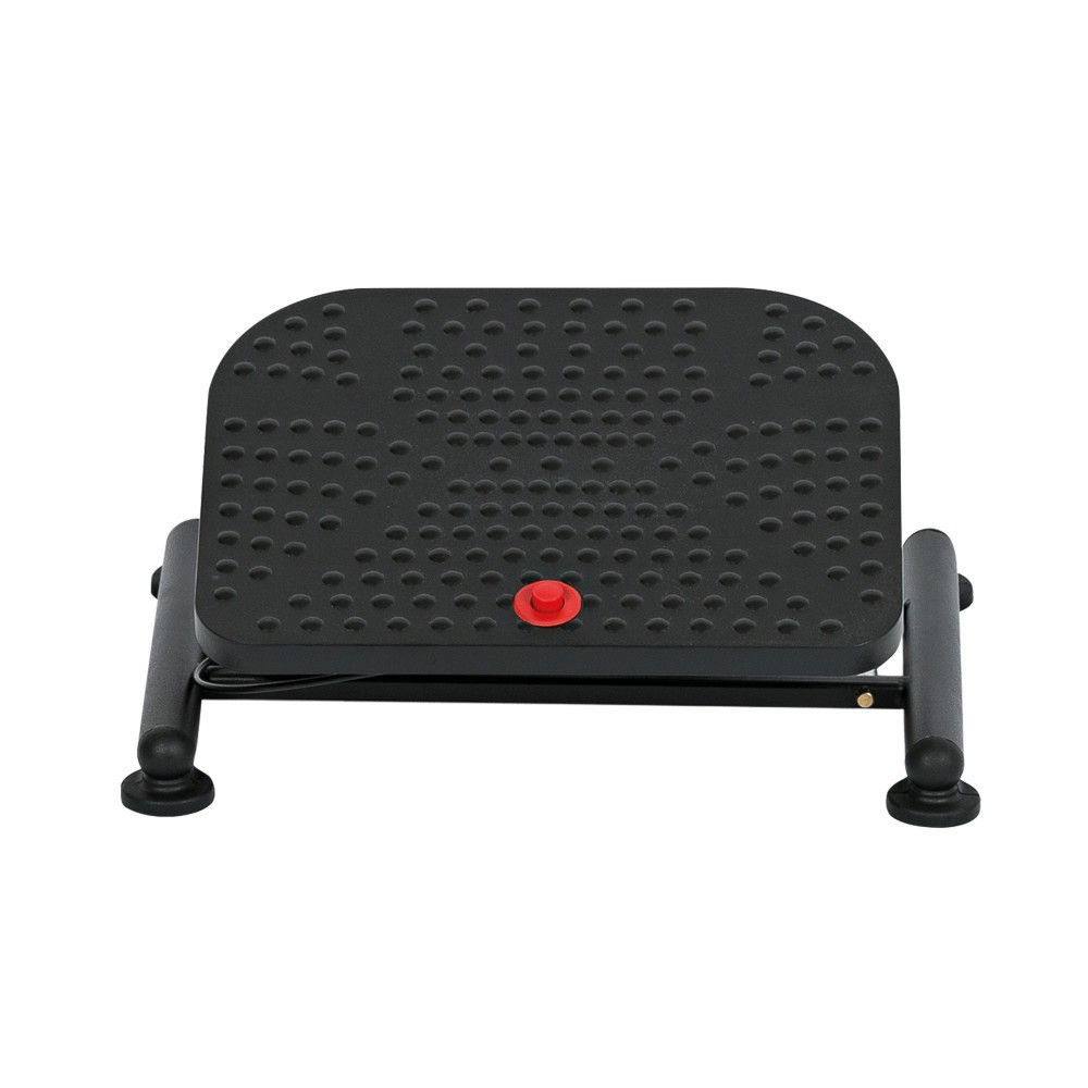 Image of Stufenlos höhenverstellbare Fussablage für ergonomische Körperhaltung Eine variable Beinposition unterstützt ergonomisches Arbeiten und sorgt u. a. für eine bessere Beindurchblutung. Dazu trägt auch die neigbare Trittfläche der Fussstütze Premium bei. Die