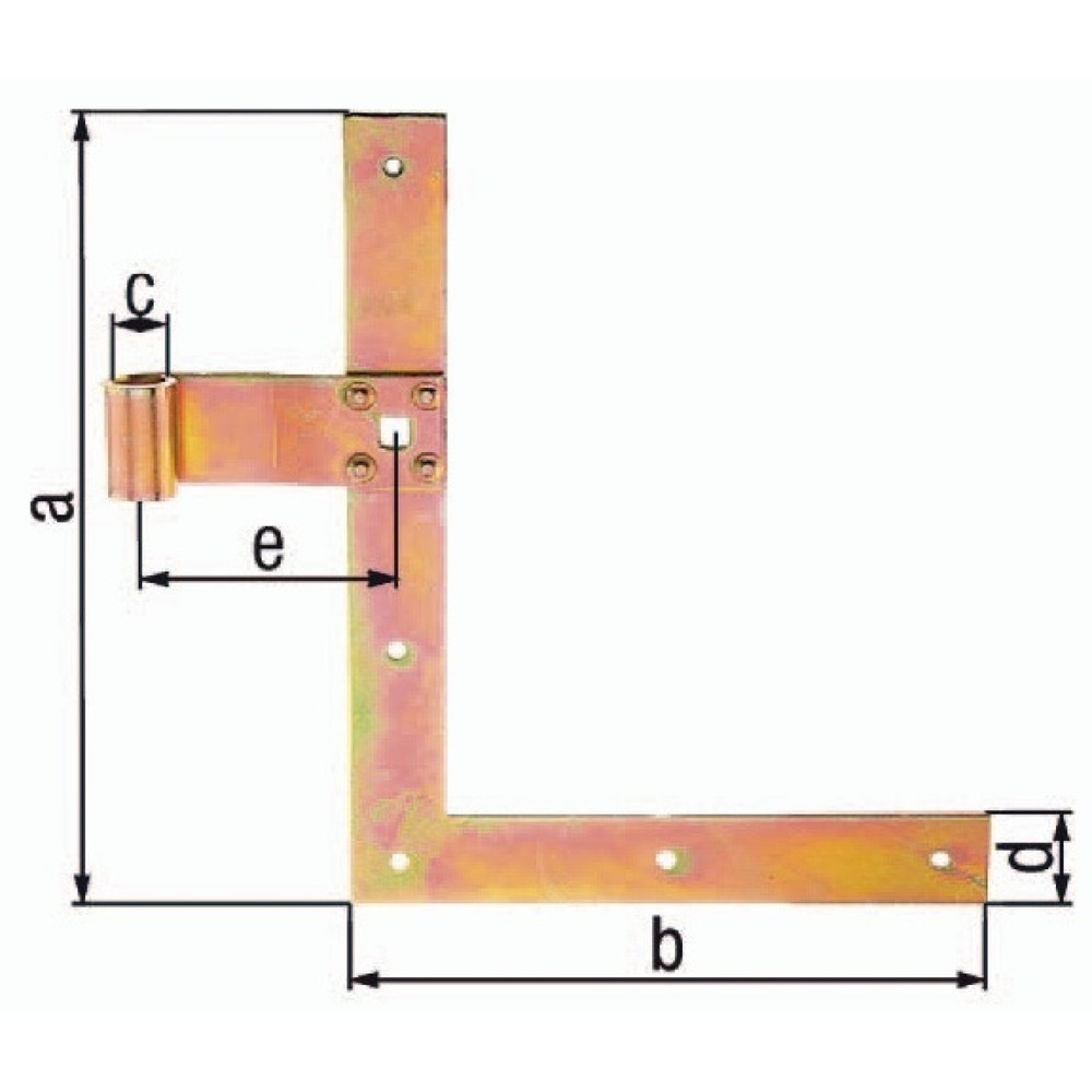 Image of  Mass b: 200mmGAH Fensterladen-Winkelband Länge 250 x 200 mm, Stahl galvanisch gelb verzinkt, Breite 30 mm Stärke 3 mm, L gerade GAH Fensterladen-Winkelband Länge 250 x 200 mm, Stahl galvanisch gelb verzinkt, Breite 30 mm Stärke 3 mm, L gerade