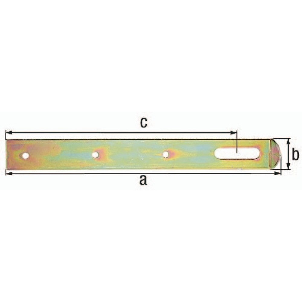 Image of  Mass b: 30mmGAH Überfalle, Stahl galvanisch gelb verzinkt, Länge 250 x 30 mm Breite 30 mm GAH Überfalle, Stahl galvanisch gelb verzinkt, Länge 250 x 30 mm Breite 30 mm