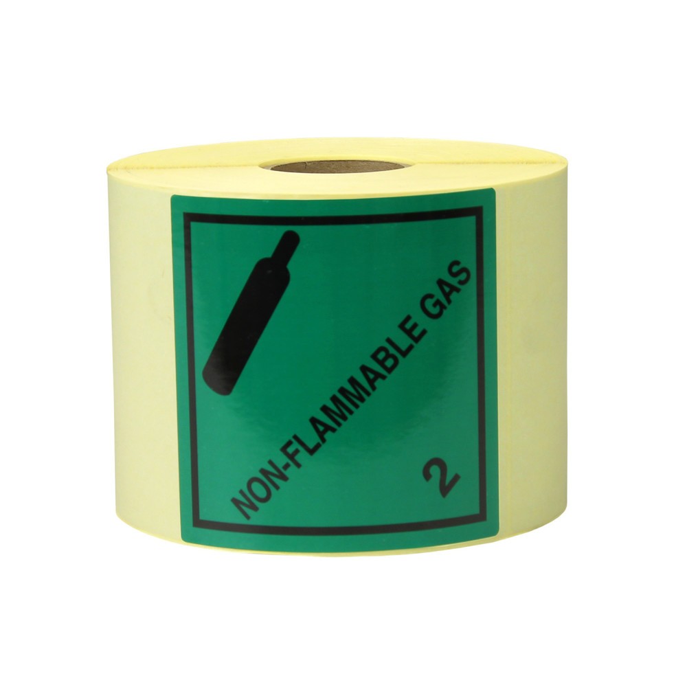 Image of  1.000 Stück je RolleGefahrgut-Etiketten, Papier, 100 x 100 mm, "Non Flammable Gas" Gefahrgut-Etiketten, Papier, 100 x 100 mm, "Non Flammable Gas"
