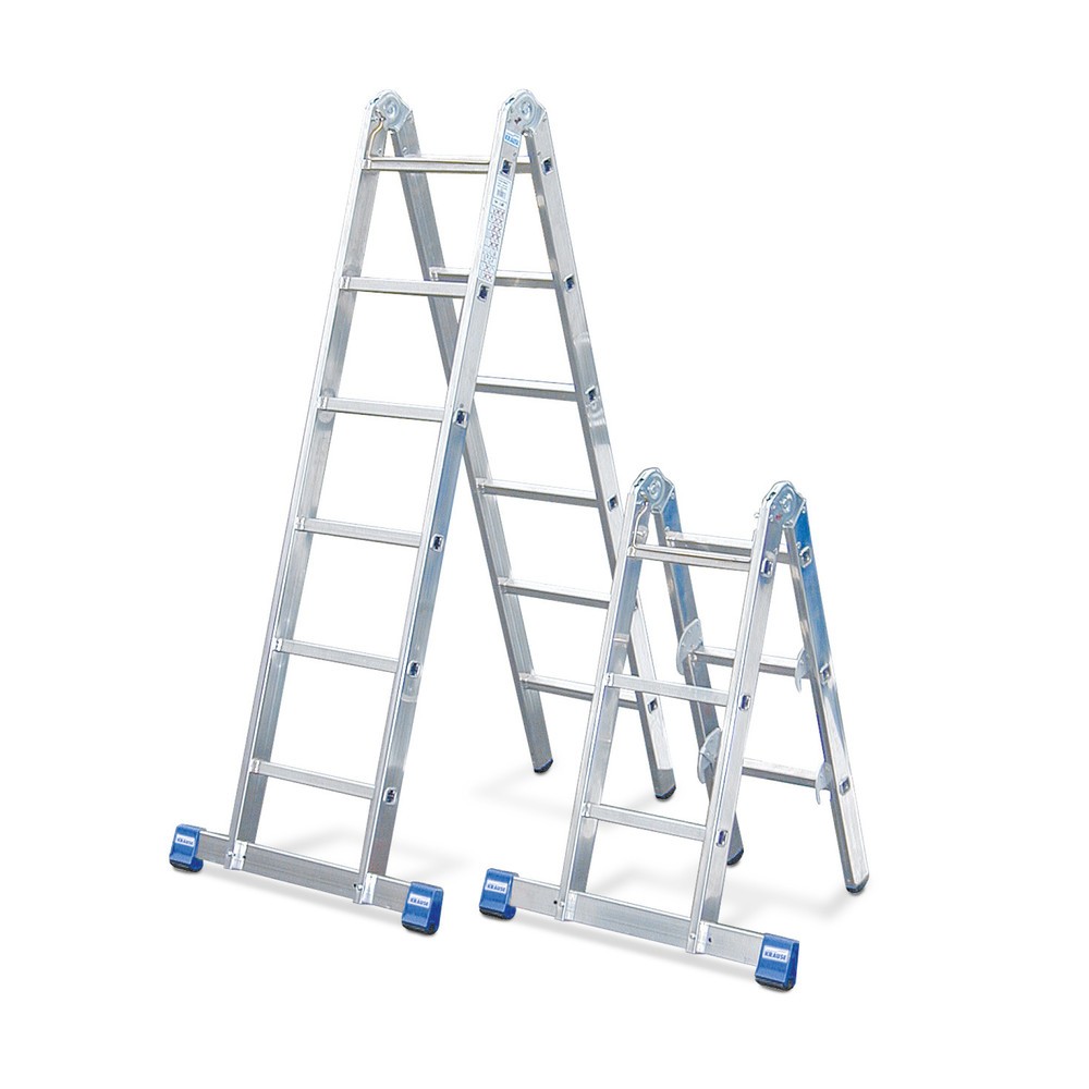 Image of Stabiles Alu-Sprossenstehleiter-Set für den anspruchsvollen Einsatz im Betrieb Eine Gelenkleiter von KRAUSE® verfügt über die Materialeigenschaften, die der anspruchsvolle Einsatz in Handwerk und Industrie erfordert. Leicht zu transportieren, stabil und h