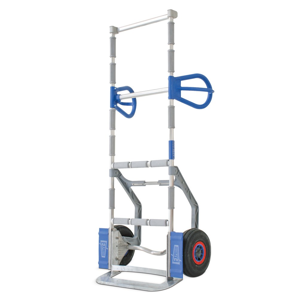 Image of  Schaufel B × T mm 510 × 120; Aussenmass B × H mm 665 × 1120; Bereifung Luft; Gewicht kg 14,5Gerätekarre EXPRESSO, Tragkraft 300 kg, Schaufel BxT 510 x 120 mm, Höhe 1.400 mm Gerätekarre EXPRESSO, Tragkraft 300 kg, Schaufel BxT 510 x 120 mm, Höhe 1.400 mm