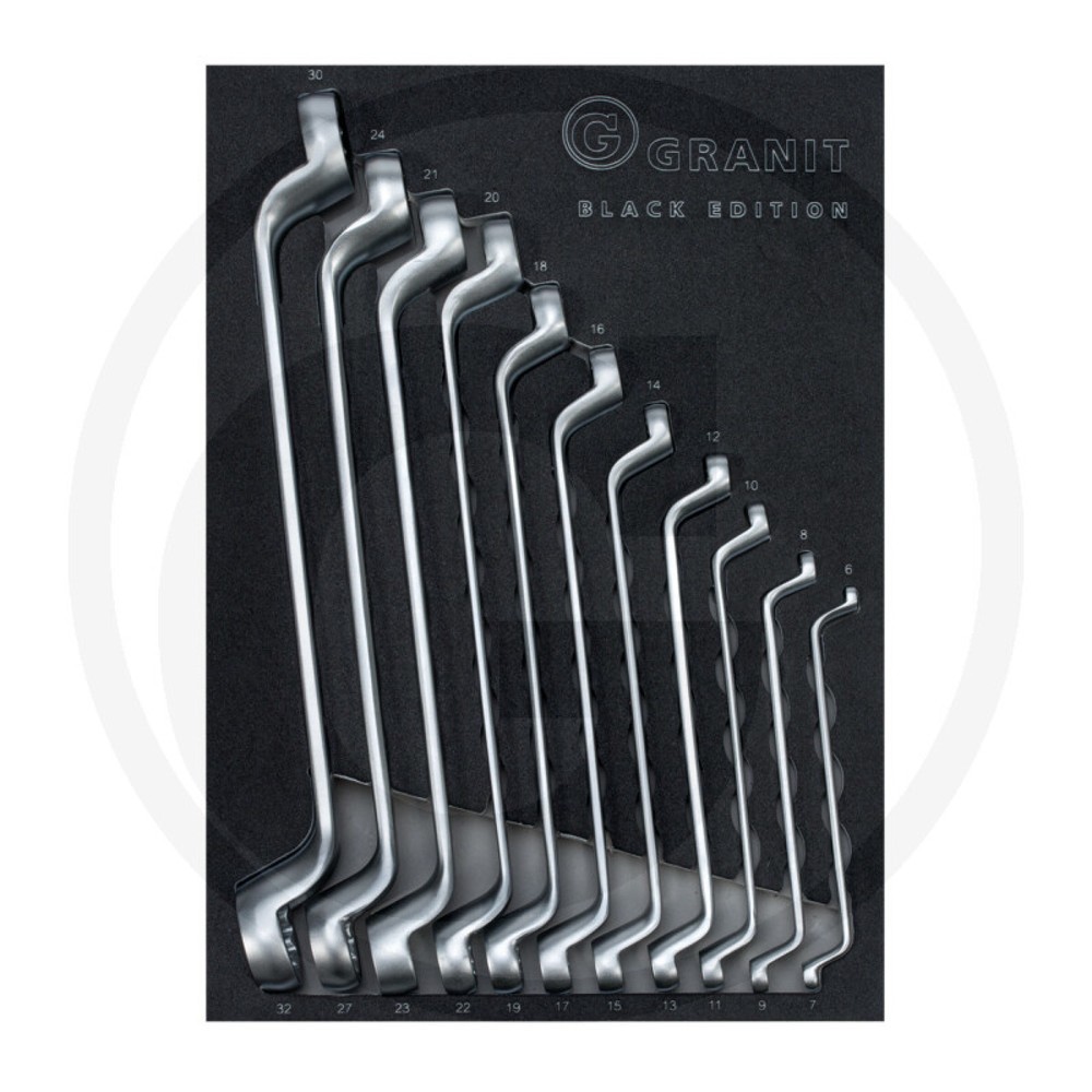Image of  24x27 / 30x32 mmGRANIT BLACK EDITION Einlagen-Set Doppelringschlüssel, 11-tlg. GRANIT BLACK EDITION Einlagen-Set Doppelringschlüssel, 11-tlg.