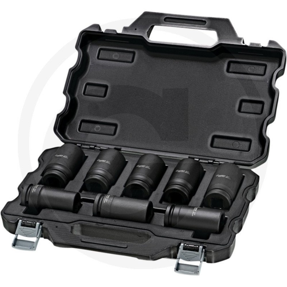 Image of  Im extra-stabilen GRANIT BLACK EDITION Werkzeugkoffer mit Ordnungssystem GRANIT BLACK EDITION Sechskant-Kraft-Stecknuss-Satz 3/4“, 8-tlg. GRANIT BLACK EDITION Sechskant-Kraft-Stecknuss-Satz 3/4“, 8-tlg.