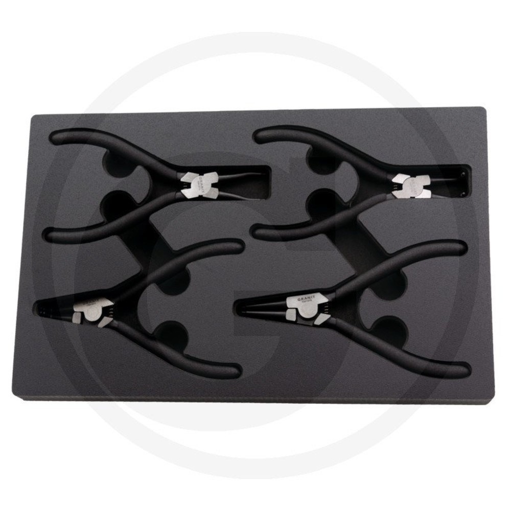 Image of  Aus hochwertigem Chrom-Vanadium-StahlGRANIT BLACK EDITION Sicherungsringzangen-Satz, 4-tlg. GRANIT BLACK EDITION Sicherungsringzangen-Satz, 4-tlg.