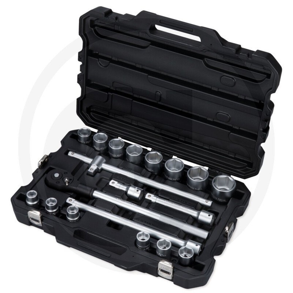 Image of  Im extra-stabilen GRANIT BLACK EDITION Werkzeugkoffer mit OrdnungssystemGRANIT BLACK EDITION Steckschlüssel-Satz 3/4", 19-tlg. GRANIT BLACK EDITION Steckschlüssel-Satz 3/4", 19-tlg.