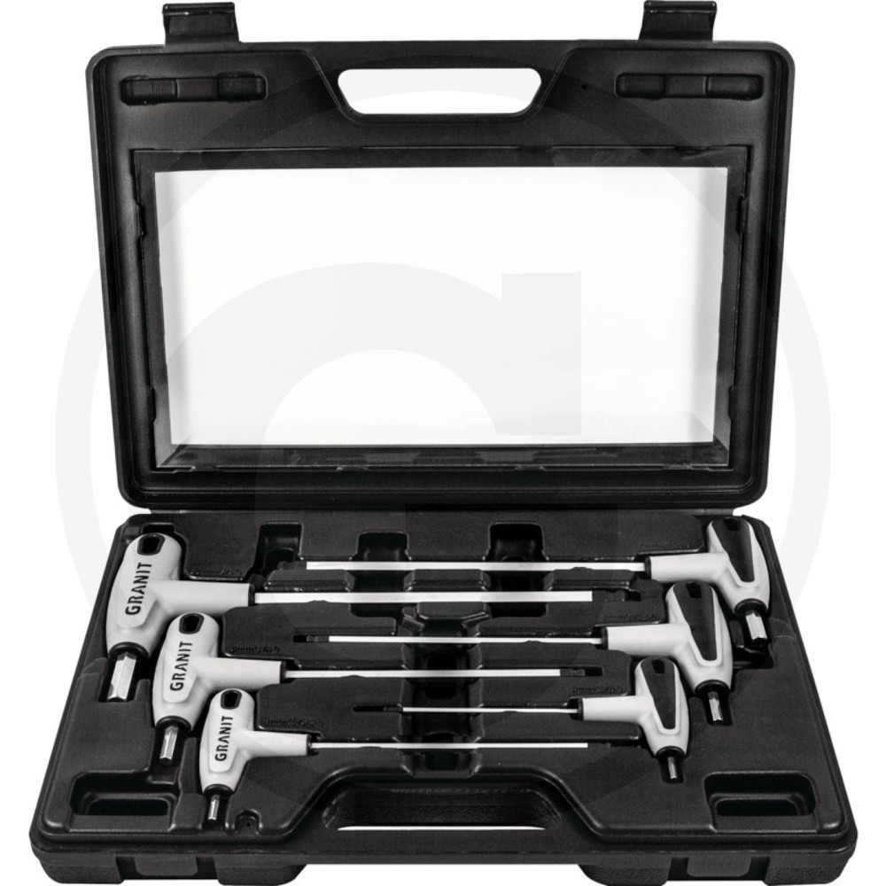 Image of  Verschiedene Ausführungen und Set-Grössen erhältlichGRANIT BLACK EDITION Winkelstiftschlüssel-Satz T-Griff Innensechskant, 6-tlg. GRANIT BLACK EDITION Winkelstiftschlüssel-Satz T-Griff Innensechskant, 6-tlg.