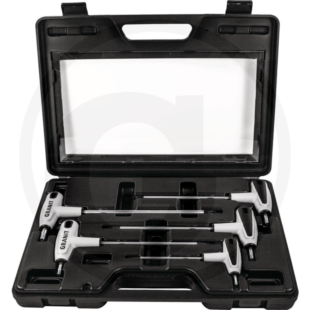 Image of  Verschiedene Ausführungen und Set-Grössen erhältlichGRANIT BLACK EDITION Winkelstiftschlüssel-Satz T-Griff TX, 5-tlg. GRANIT BLACK EDITION Winkelstiftschlüssel-Satz T-Griff TX, 5-tlg.