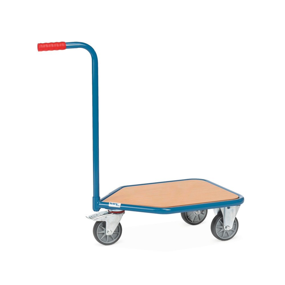 Image of Pulverbeschichteter Griffroller fetra® mit Holzplattform Dieser mobile Griffroller aus geschweisstem Stahlrohr ist universell und in vielen Bereichen einsetzbar. Nutzen Sie ihn für Kommissionierungs- und Montagearbeiten oder den einfachen Transport von Wa