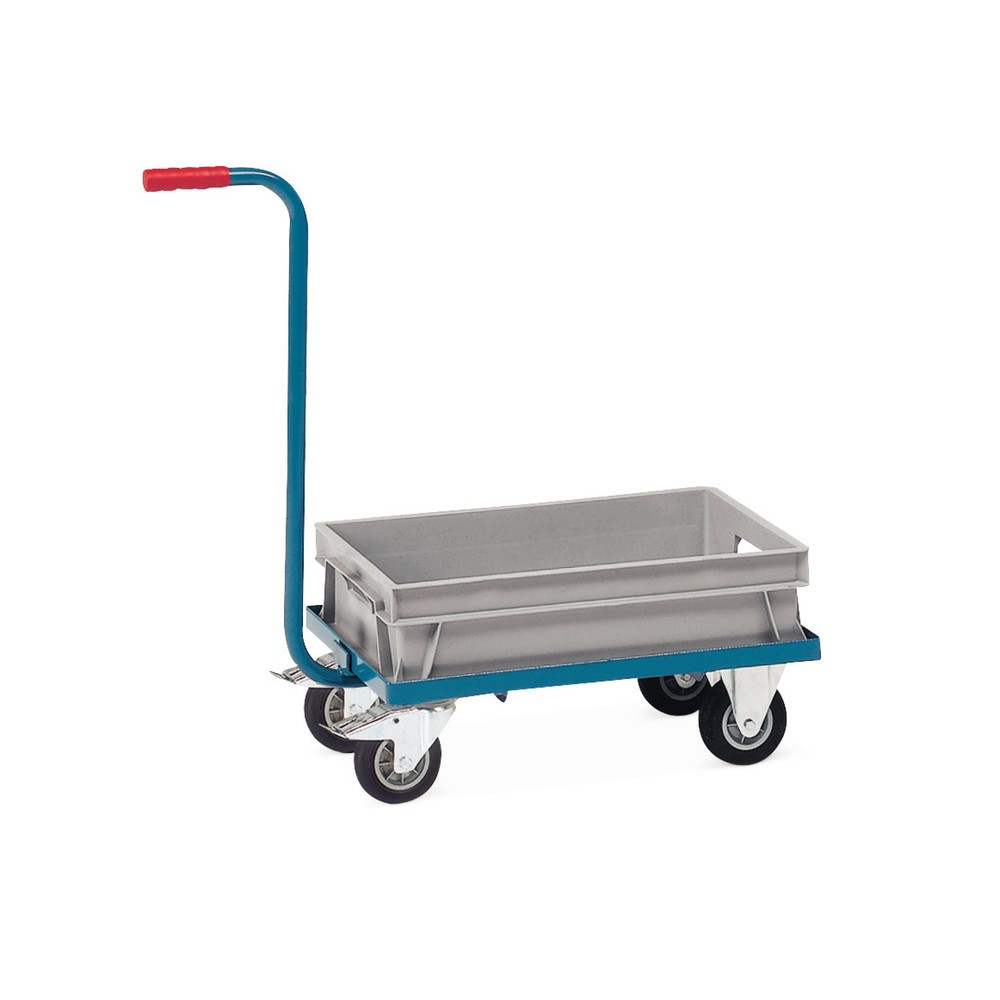 Image of Pulverbeschichteter Griffroller fetra® mit Kunststoffkasten Dieser mobile Griffroller aus geschweisstem Stahlrohr ist universell und in vielen Bereichen einsetzbar. Nutzen Sie ihn für Kommissionierungs- und Montagearbeiten oder den einfachen Transport von