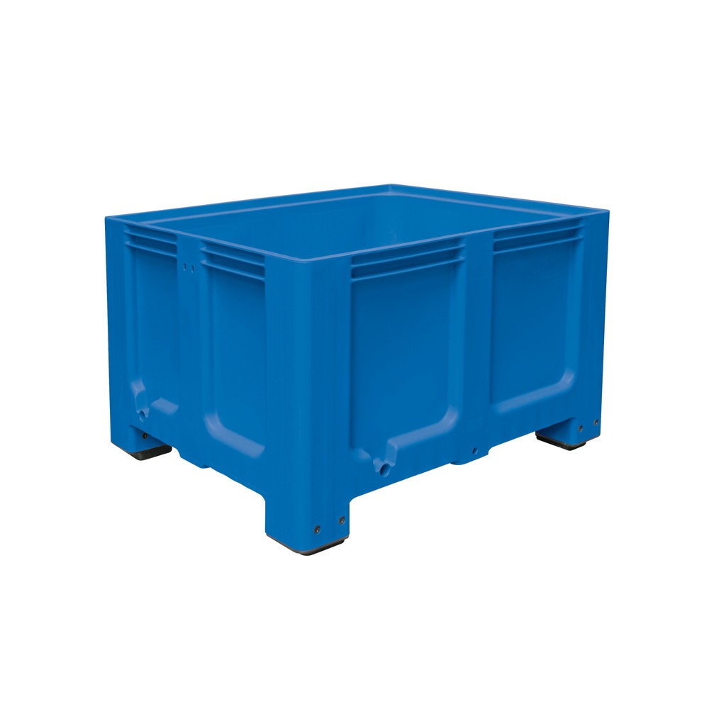 Image of Grossbehälter aus Polyethylen, 610 l, mit 4 Füssen Durch die Bauart mit Standfüssen lässt sich die Grossbox für den einfachen Transport mit einem Stapler unterfahren und mit gleichen Behältern 6-fach stapeln. Er kann in kalten Umgebungen bis -40 °C und in
