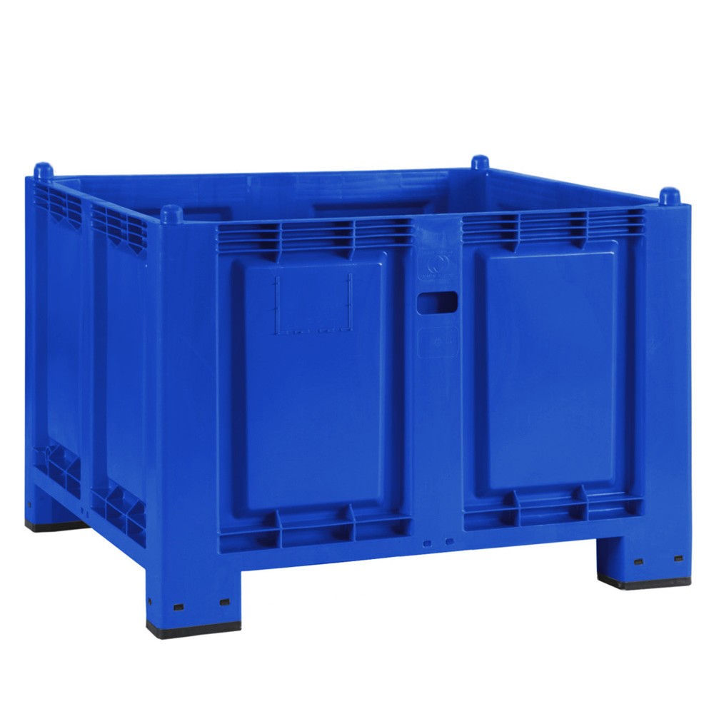 Image of Grossbehälter aus Polypropylen, 550 Liter, mit Füssen Durch die Bauart mit Standfüssen lässt sich die Grossbox für den einfachen Transport mit einem Stapler unterfahren und mit gleichen Behältern 5-fach stapeln. Die Box kann in kalten Umgebungen bis -20 °