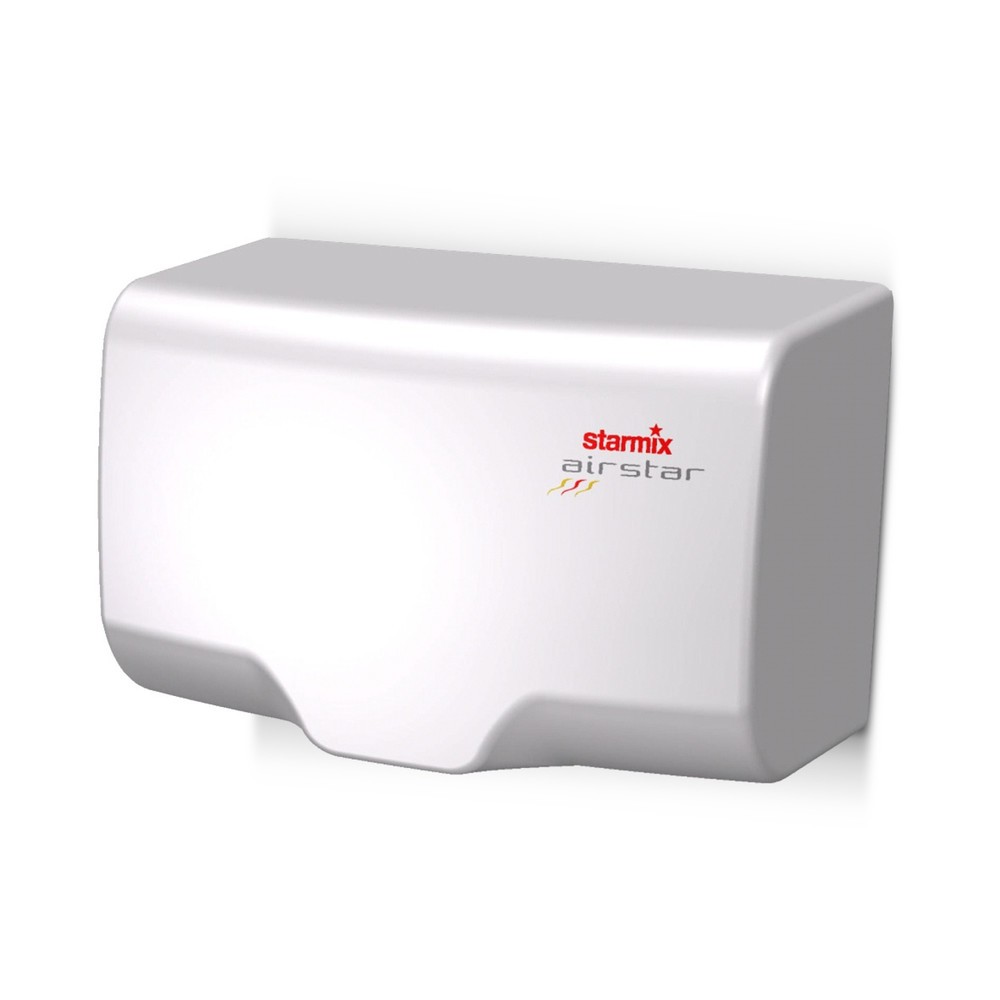 Image of Der starmix XT 1000 E – kraftvoll mit einem Hochleistungs-Gebläse Nasse Hände bequem trocknen: Mit dem Händetrockner starmix XT 1000 E geht es mit einer relativen Trocknungszeit von ca. 17 s schnell und einfach. Der XT 1000 E überzeugt als Wandgerät mit s